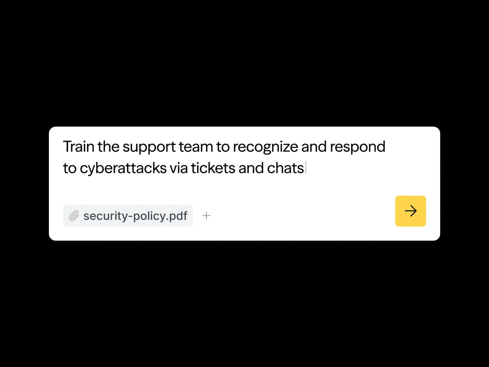AI Content Creator prompt with an attached security policy generating a custom training module