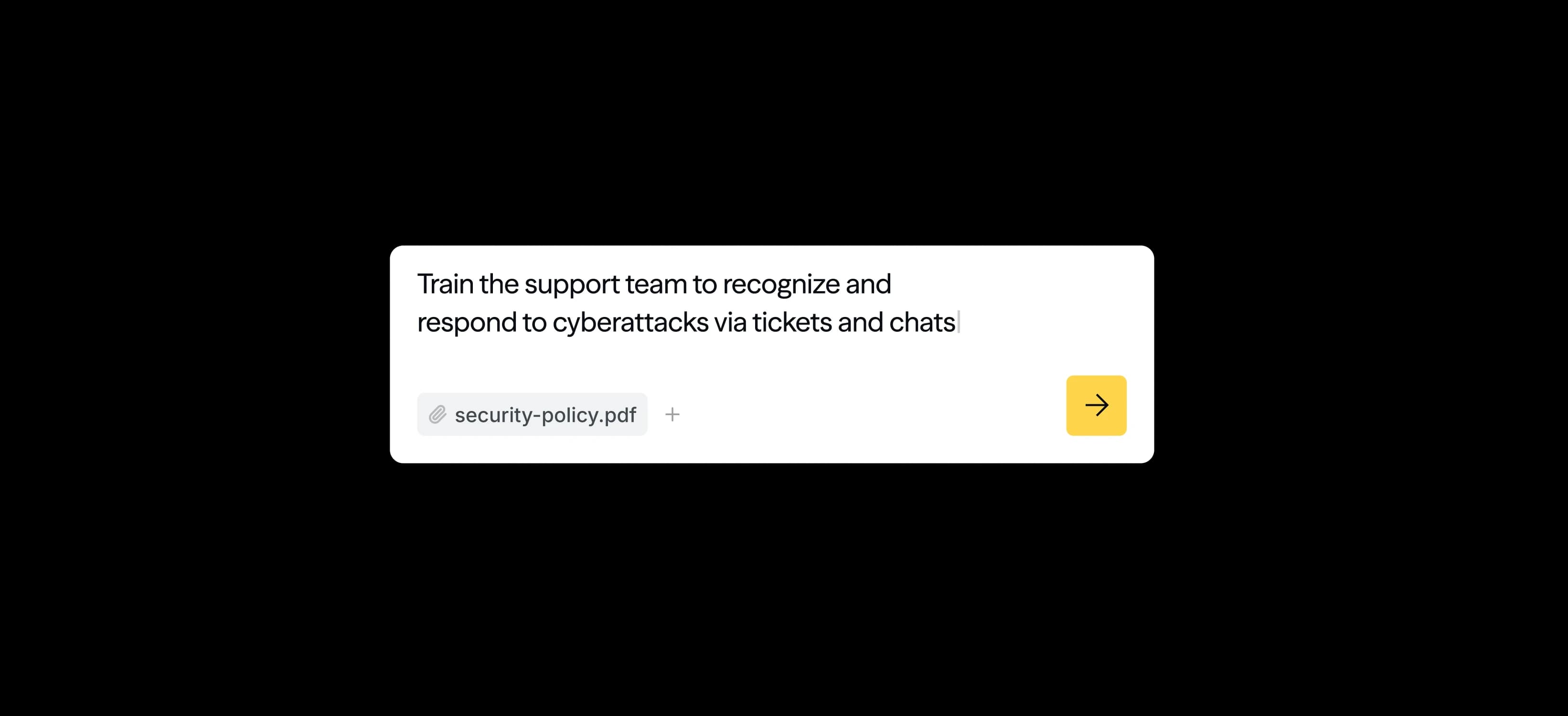 AI Content Creator prompt with an attached security policy generating a custom training module